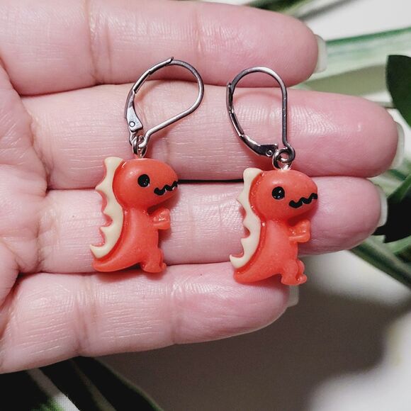 boho earrings 678#mfs Dinosaur earrings Pastel & bold dinosaurs in fierce colors - Picture 2 of 4